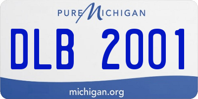 MI license plate DLB2001