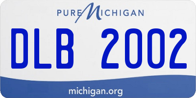 MI license plate DLB2002