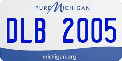 MI license plate DLB2005
