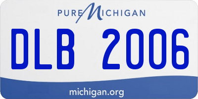 MI license plate DLB2006