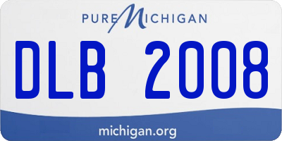 MI license plate DLB2008