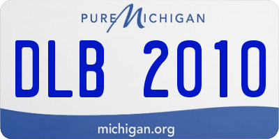 MI license plate DLB2010