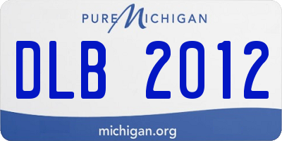 MI license plate DLB2012