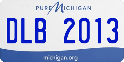 MI license plate DLB2013