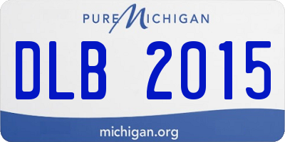 MI license plate DLB2015