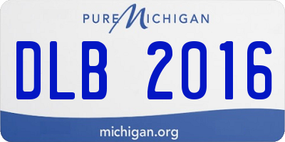 MI license plate DLB2016