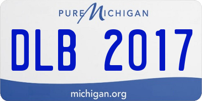 MI license plate DLB2017