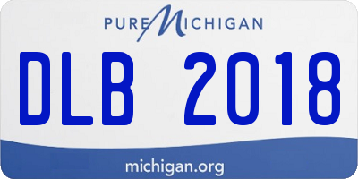 MI license plate DLB2018