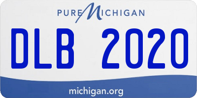 MI license plate DLB2020