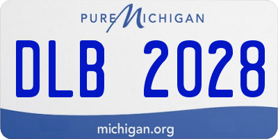 MI license plate DLB2028