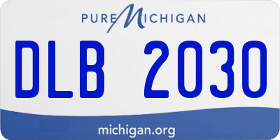 MI license plate DLB2030