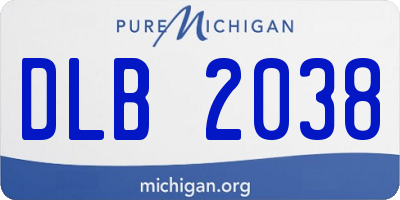 MI license plate DLB2038