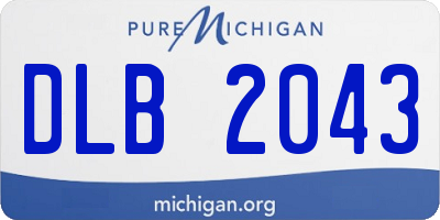MI license plate DLB2043