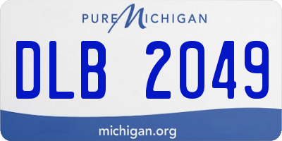 MI license plate DLB2049
