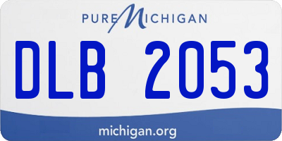 MI license plate DLB2053