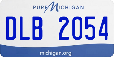 MI license plate DLB2054