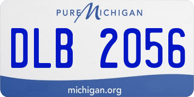 MI license plate DLB2056
