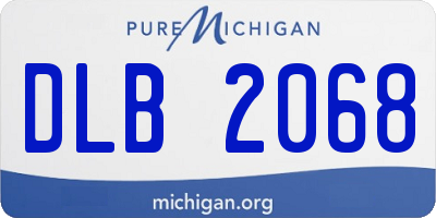 MI license plate DLB2068