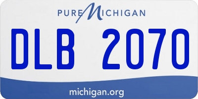 MI license plate DLB2070