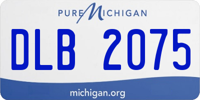 MI license plate DLB2075