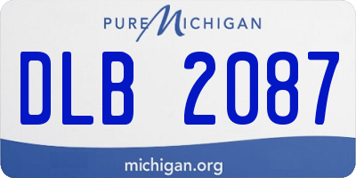 MI license plate DLB2087