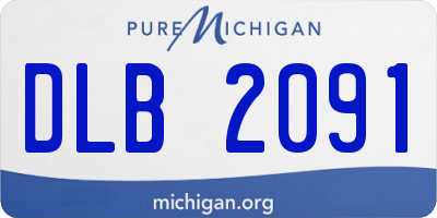 MI license plate DLB2091