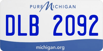 MI license plate DLB2092