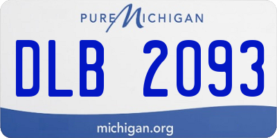 MI license plate DLB2093