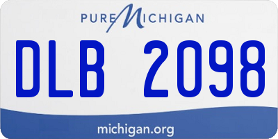 MI license plate DLB2098