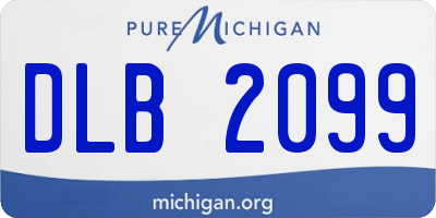 MI license plate DLB2099