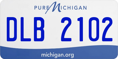 MI license plate DLB2102