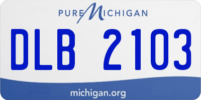 MI license plate DLB2103