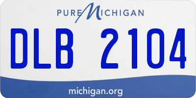 MI license plate DLB2104