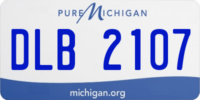 MI license plate DLB2107