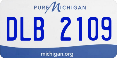 MI license plate DLB2109