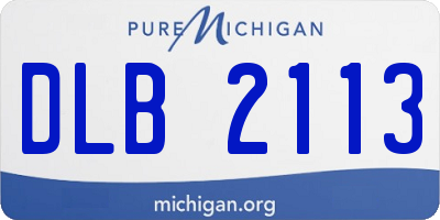 MI license plate DLB2113