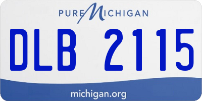 MI license plate DLB2115