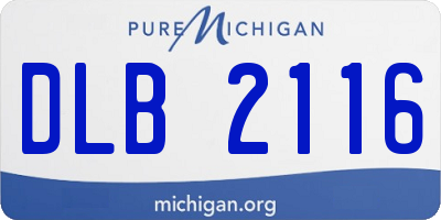 MI license plate DLB2116