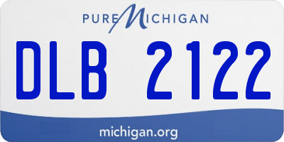 MI license plate DLB2122