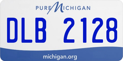 MI license plate DLB2128