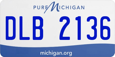 MI license plate DLB2136