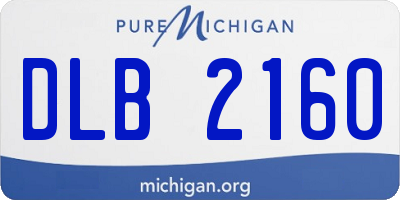 MI license plate DLB2160