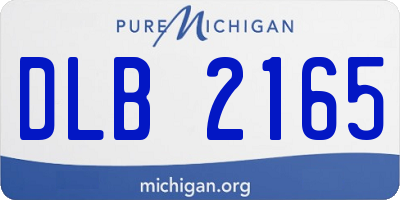 MI license plate DLB2165