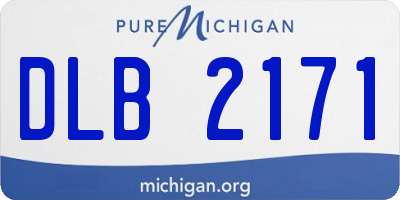 MI license plate DLB2171
