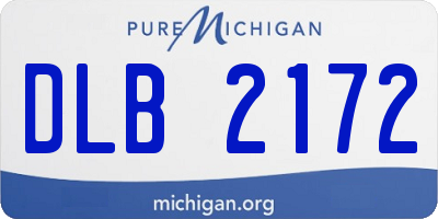 MI license plate DLB2172
