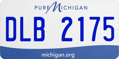 MI license plate DLB2175