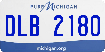 MI license plate DLB2180