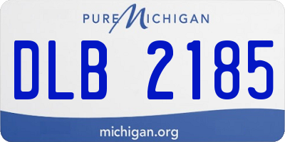 MI license plate DLB2185