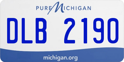 MI license plate DLB2190