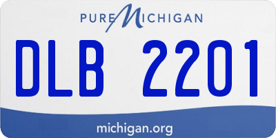 MI license plate DLB2201